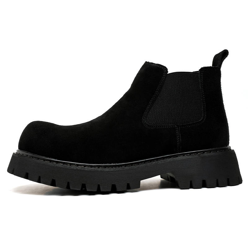 PINYI PINYI Microfiber Leather Short Chelsea Boots Men's Black