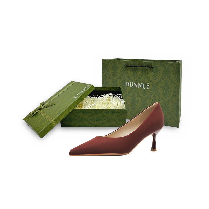 DUNNU Leather Slim Heel High Heels 6CM Women's Box Included
