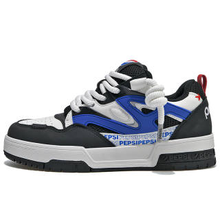 Pepsi Cow Split Leather Low top Skateboard Shoes Unisex