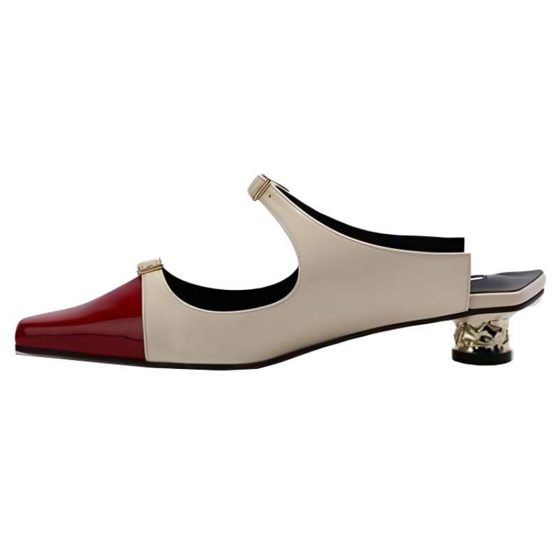 YUUL YIE Leather Casual Shoes Women's Beige Red