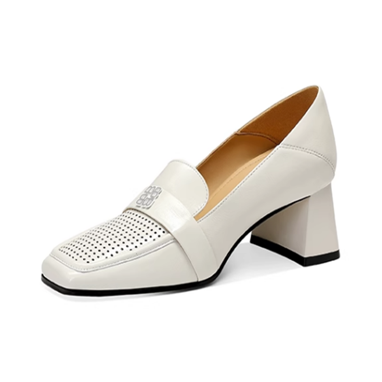 JESSICA SOPHIA Cow Split Leather Loafers 5CM Women's