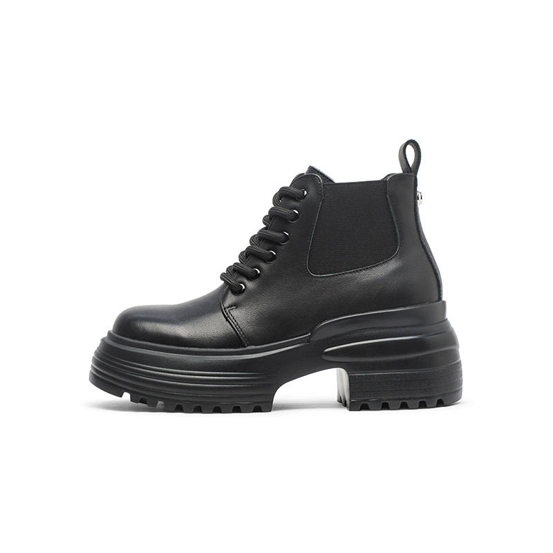 Coup De Foudre Cow Leather Short Combat Boots Women's