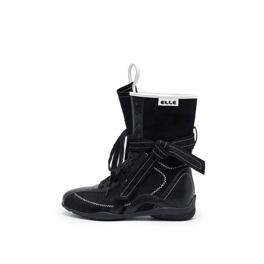 ELLE British Style Combat Boots Boxing Ankle Boots Women's 2025 Women's Boots