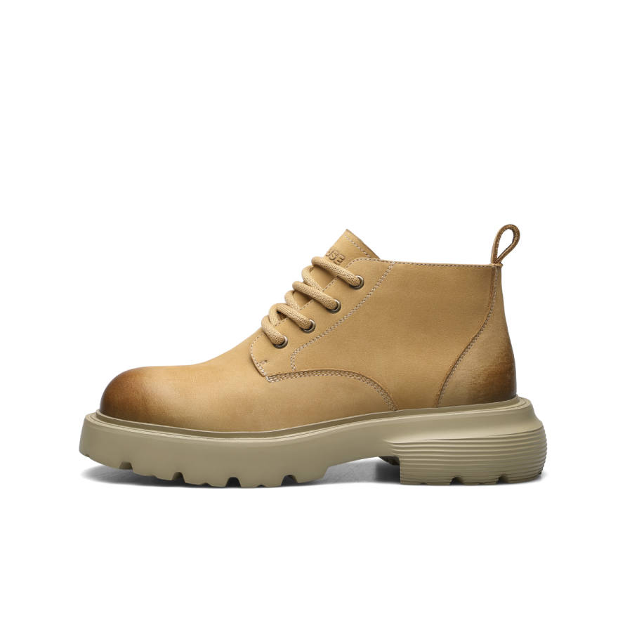 D:FUSE SCANDINAVIA D FUSE SCANDINAVIA Cow Leather Short Combat Boots Men's Khaki