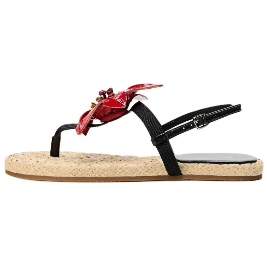 ZARA One Strap Sandals 1.5cm Women's Red