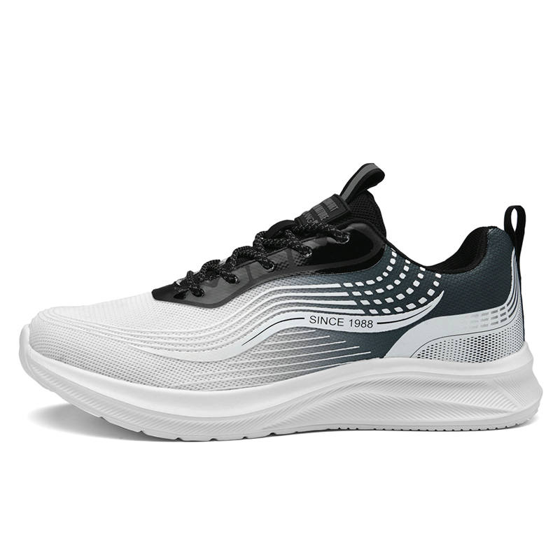 AOKANG Casual Shoes Men's Low Top Black White, Black