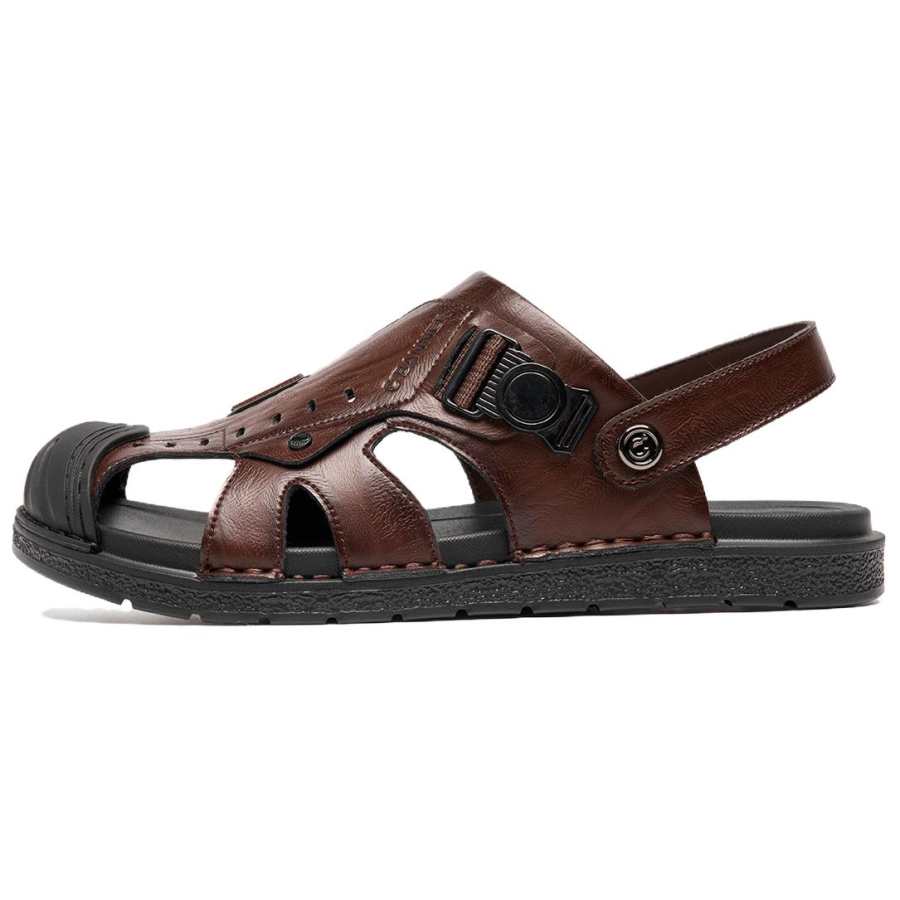 C°BANNER Synthetic Leather Lightweight Abrasion Resistant Grip Beach Sandals Men's Brown