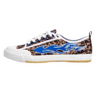 STA Feiyue x STA BK Low top Canvas Shoes Unisex White Leopard Print