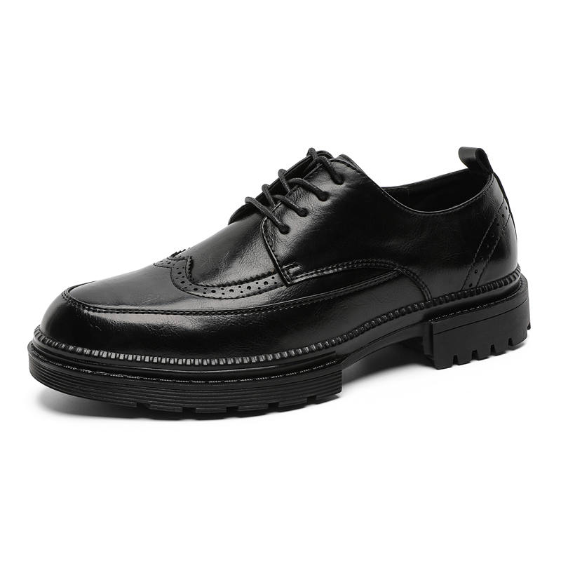 SOBB SOBB Casual Leather Shoes Men's Low Top Black/Brown
