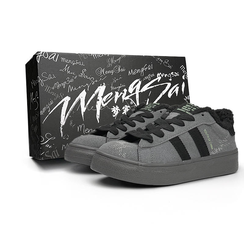 Mengsai Thermal Slip Resistant Low top Skateboard Shoes Women's Black Warrior