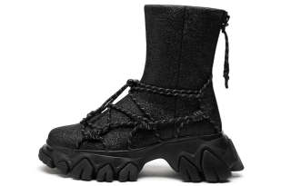 ANGEL CHEN Combat Boots Unisex Black