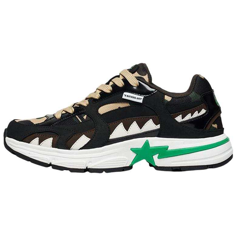 A BATHING APE MASIWEI x A BATHING APE Shark STA Low top Casual Shoes Men's Black Brown Green