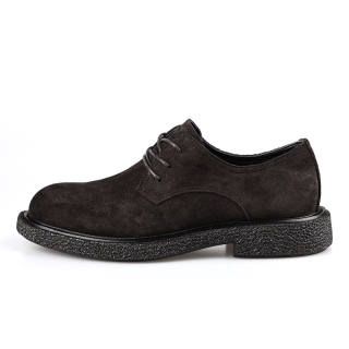 ELLE HOMME Cow Split Leather Casual Shoes Men's Coffee