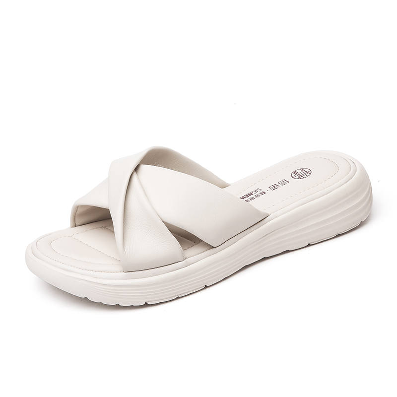 XINNUO Slide Slippers Women's Ecru/Apricot