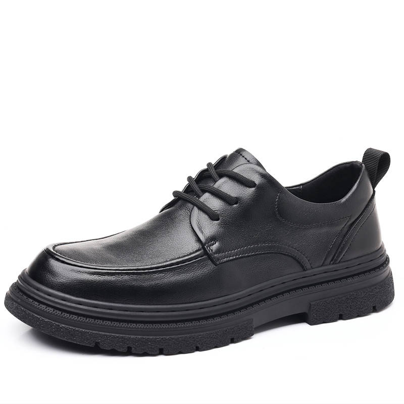 CITONGXIANSHENG Cow Split Leather Casual Shoes Men's Black