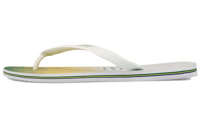 Havaianas Rubber Sole Quick Dry Flip Flops Unisex White Yellow Green