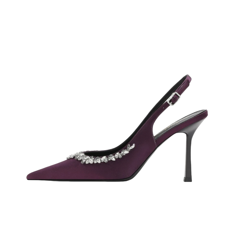 WOXXXN Silk High Heels Women's Purple