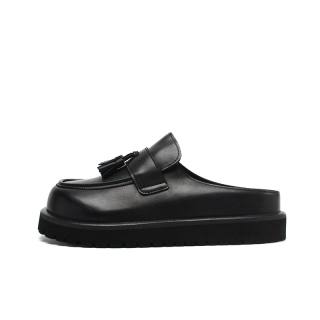 CHAOSHU Rubber Sole Abrasion Resistant Abrasion Resistant Closed Toe Slippers Men's Black