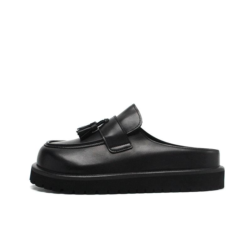 CHAOSHU Rubber Sole Abrasion Resistant Abrasion Resistant Closed Toe Slippers Men's Black