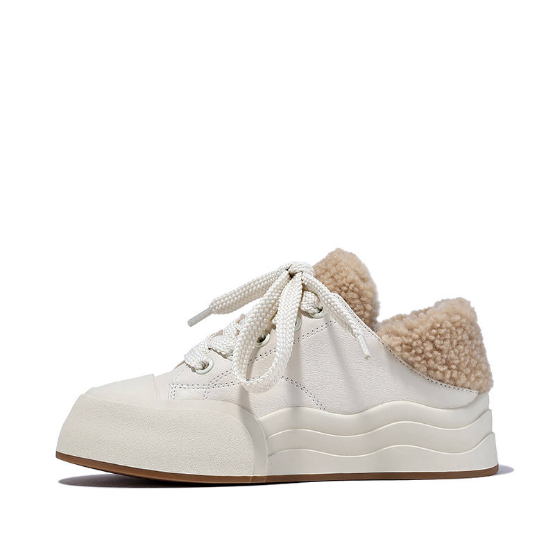 BELLALILY Cow Leather Comfortable Thermal Slip Resistant Lightweight Low top Skateboard Shoes Women's