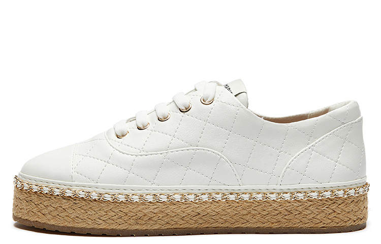 Joy&Mario Joy&Mario Cow Split Leather Platform Shoes Women's White