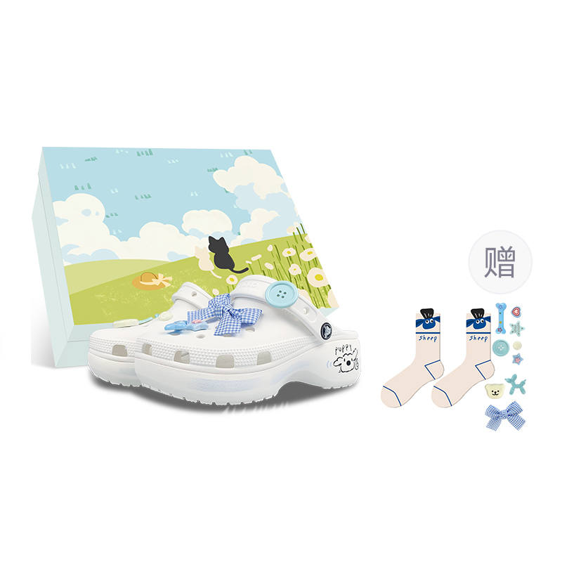Crocs Crocs Classic Clog Classic Cloud Clog Vintage Clogs Women's White Blue