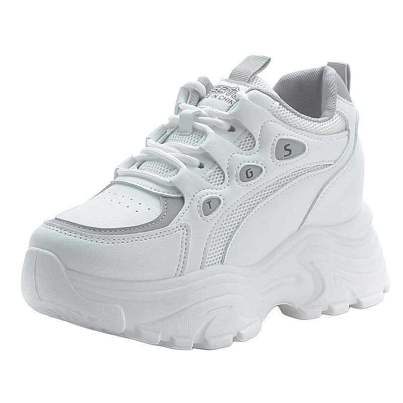 REIHUNG Synthetic Leather Low top Chunky Sneakers Women's