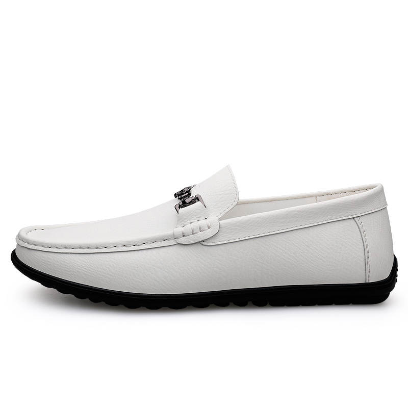 YINGLUNQISHI Top Grain Cow Leather Casual Shoes Men's White