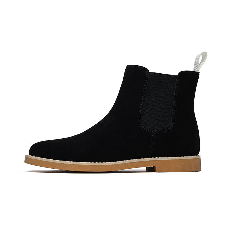 KAQIAODI Microfiber Leather Crew Chelsea Boots Men's