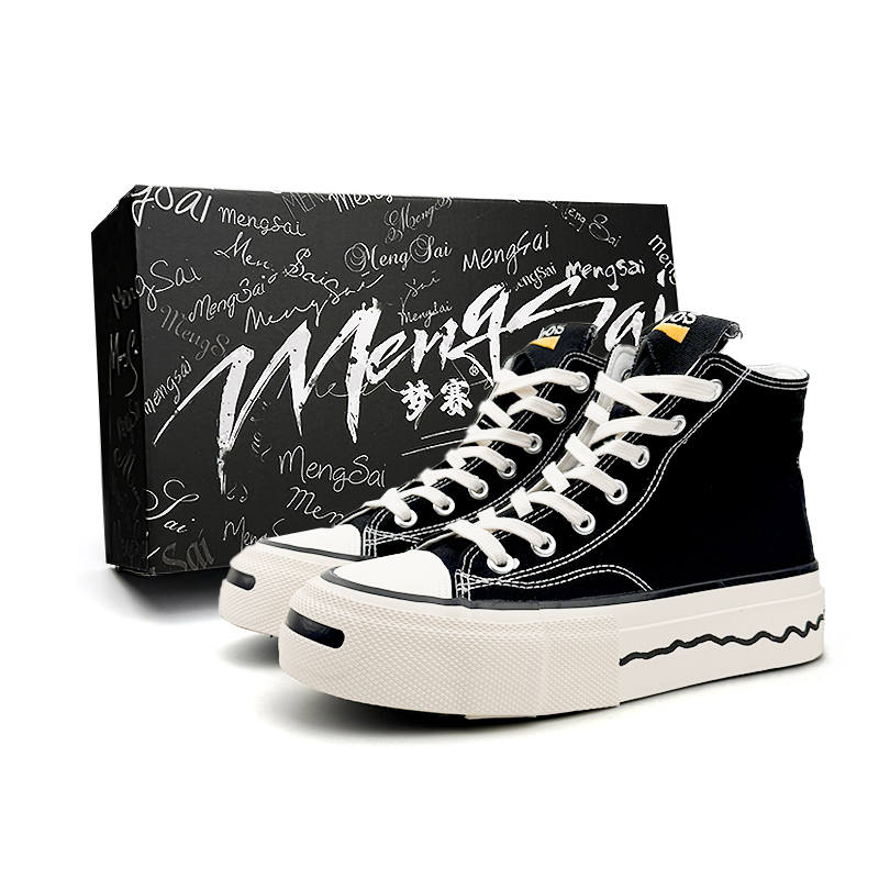 Mengsai Mengsai Abrasion Resistant Coverage Abrasion Resistant Coverage High top Canvas Shoes Men's Black