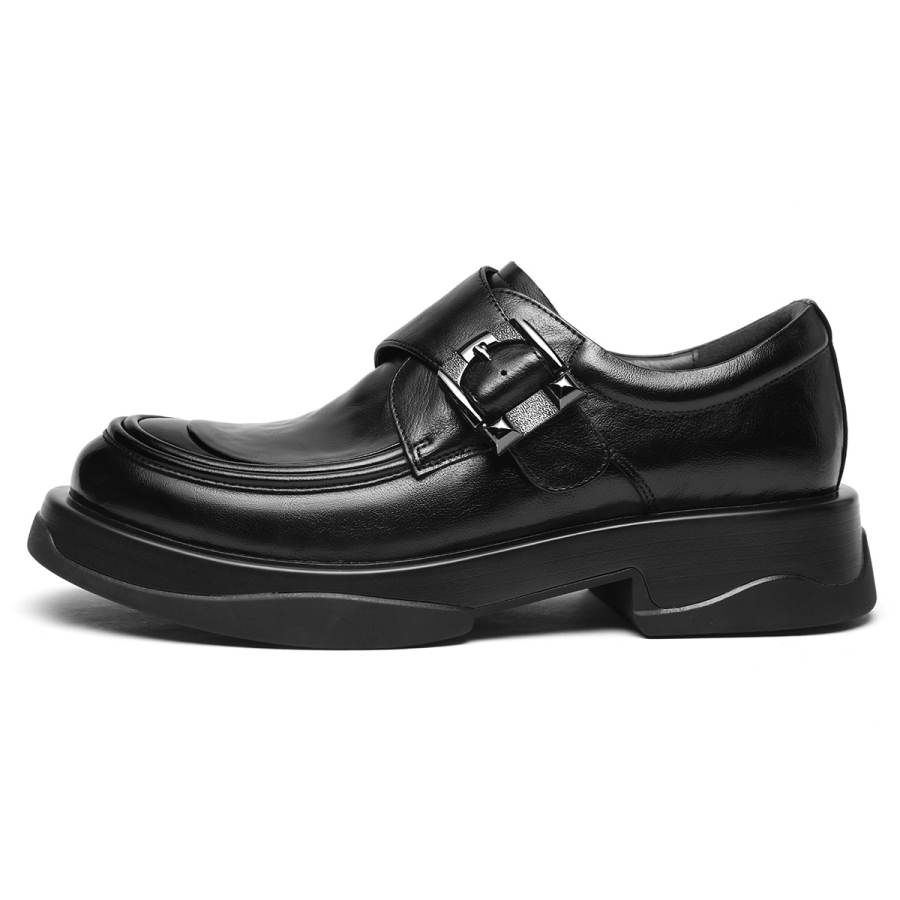 VOLO Monk Shoes Cow Leather Casual Shoes Men's Black