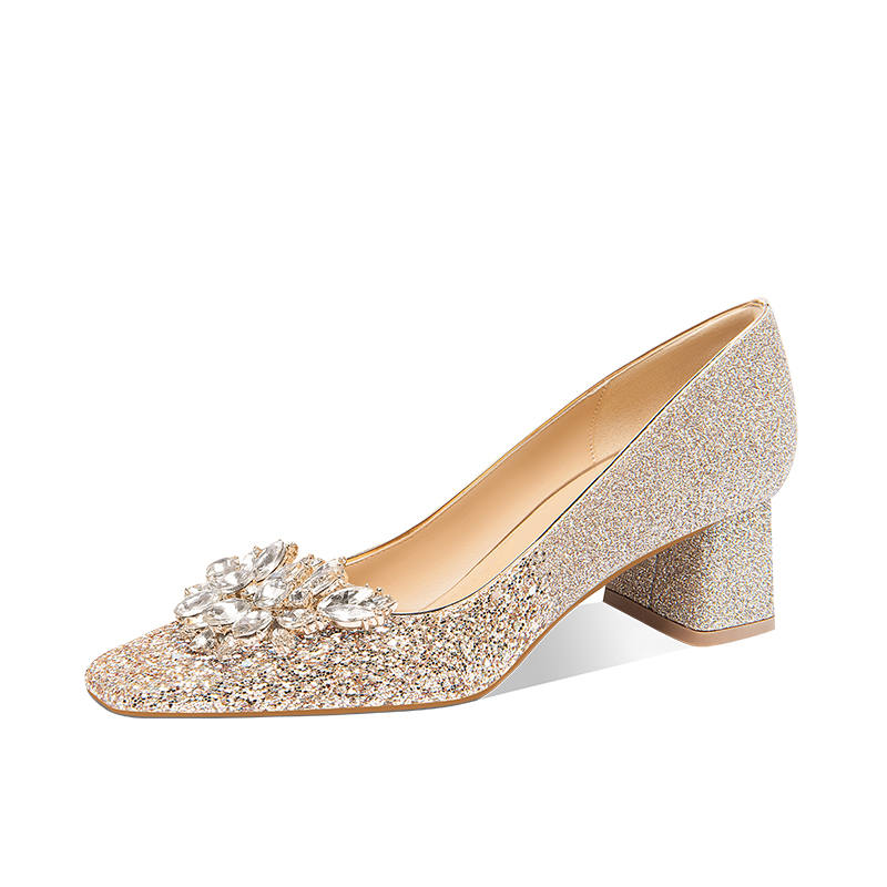 Holy Rose Chunky Heel Commemoration High Heels Women's