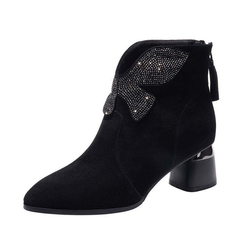 Devanro Devanro Sheepskin Ankle Boots 6.0cm Women's Black