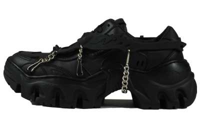 ROMBAUT Leather Low top Sports Casual Shoes Unisex Black