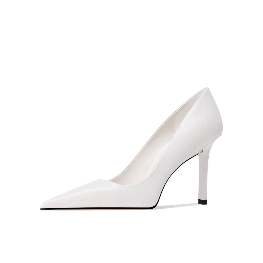 Shesrim Cow Leather Slim Heel High Heels Women's