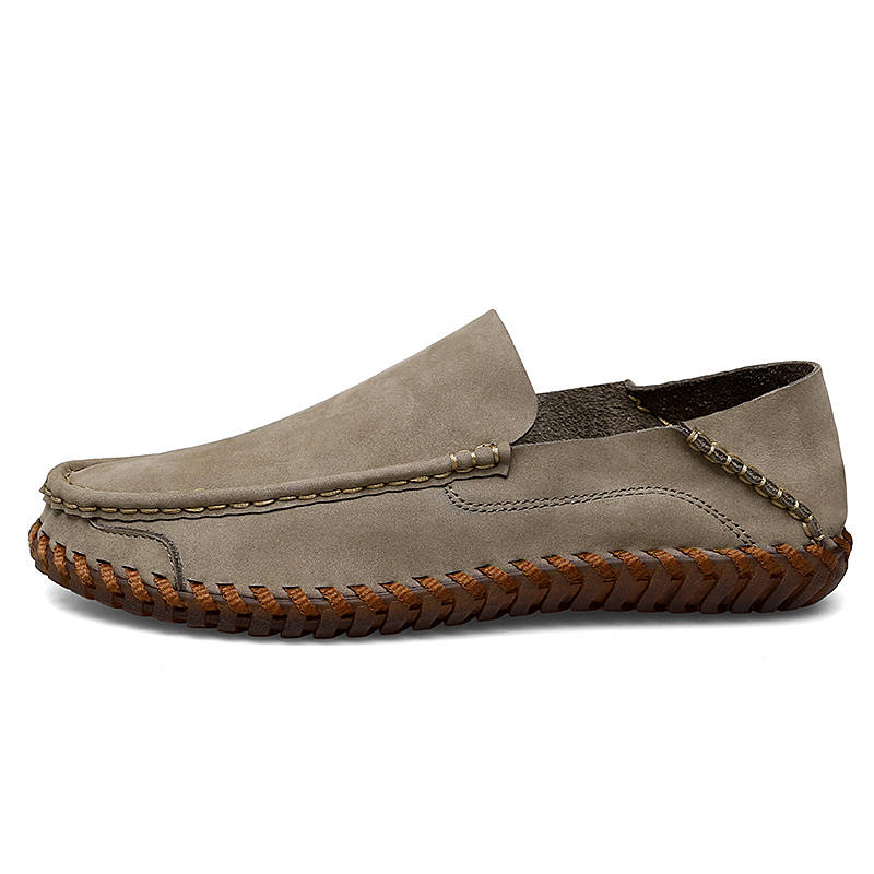 WENNAI Casual Leather Shoes Men's Low Top Green