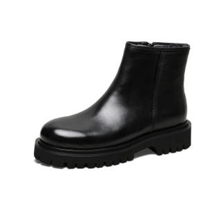 SAINTNJORD Top Grain Cow Leather Ankle Boots Men's Black