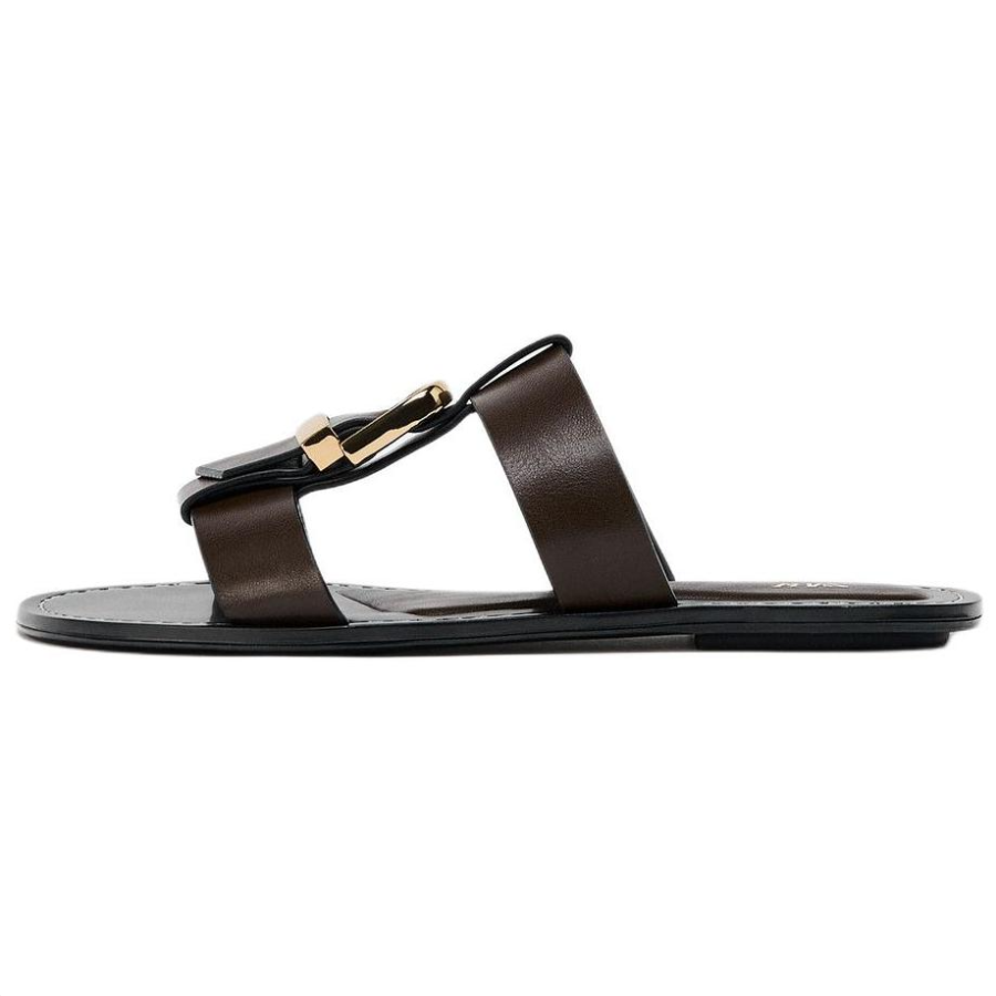ZARA Abrasion Resistant Slide Slippers Women's Brown