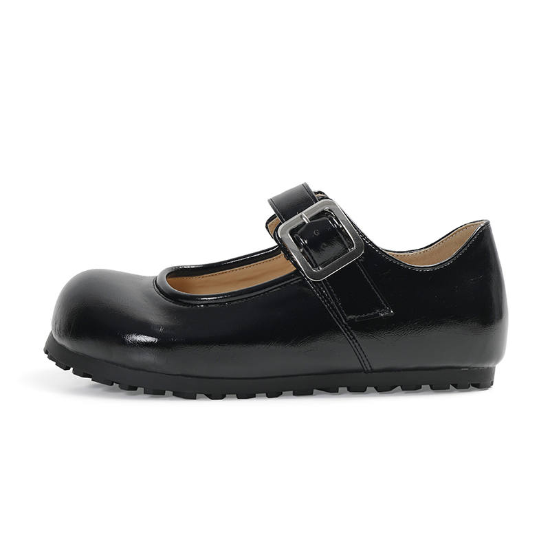 BOJUEMAO Cow Split Leather Mary Jane Shoes Women's