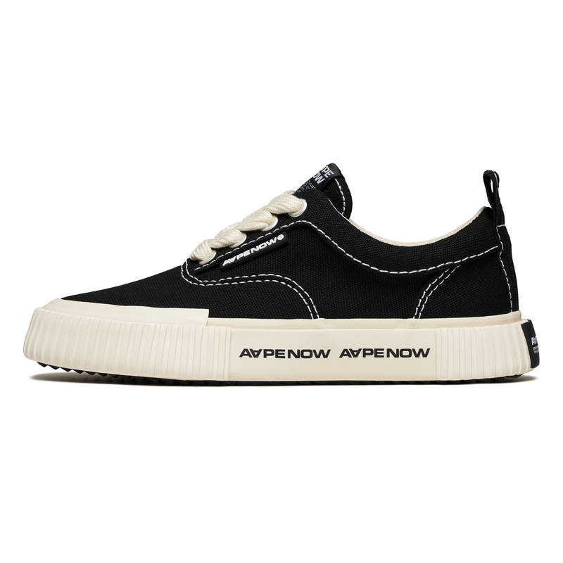 Aape Canvas Shoes Men's Low Top Black/White/Army Green
