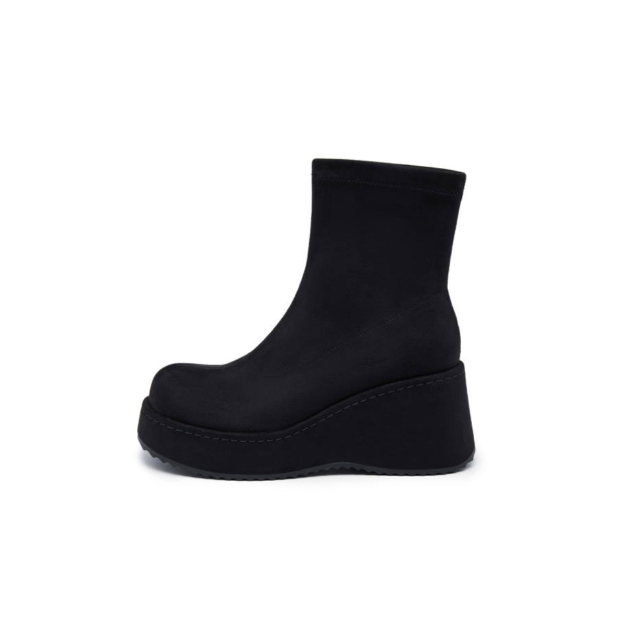 ELLE Round Toe Stretch Slim Boots Ankle Boots Women's 2025 Women's Boots