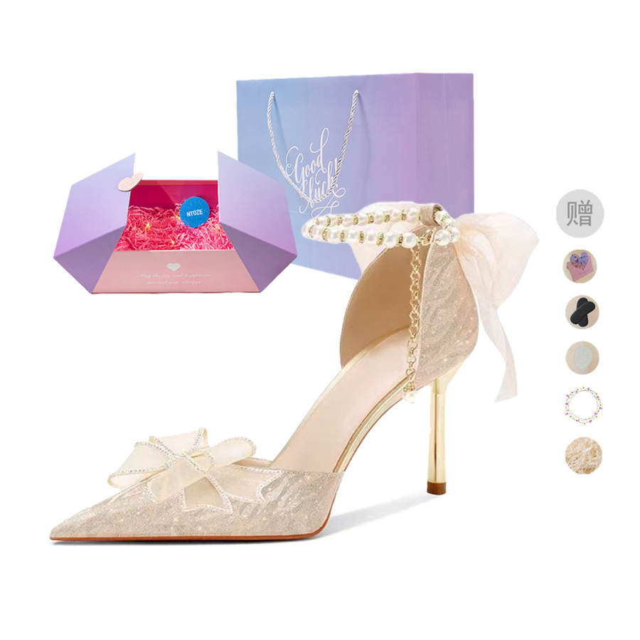 NTOZE Pu Slim Heel High Heels Women's Gift Box Set