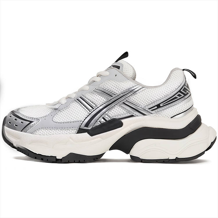 Cleverneonmore Cushioning Abrasion Resistant Cushioning, Wear Resistant Low top Chunky Sneakers Unisex Silver