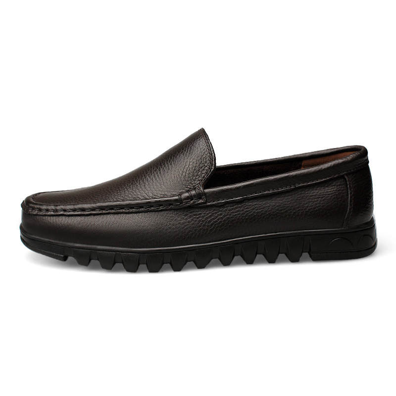 YINGLUNQISHI Top Grain Cow Leather Casual Shoes Men's Brown