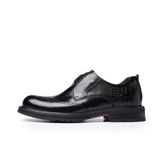 LAORENTOU Dress Shoes Men's Low Top Black/Brown