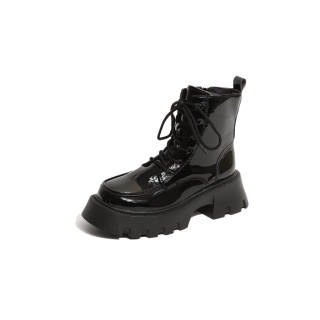 LXVB PU Short Combat Boots 6cm Women's