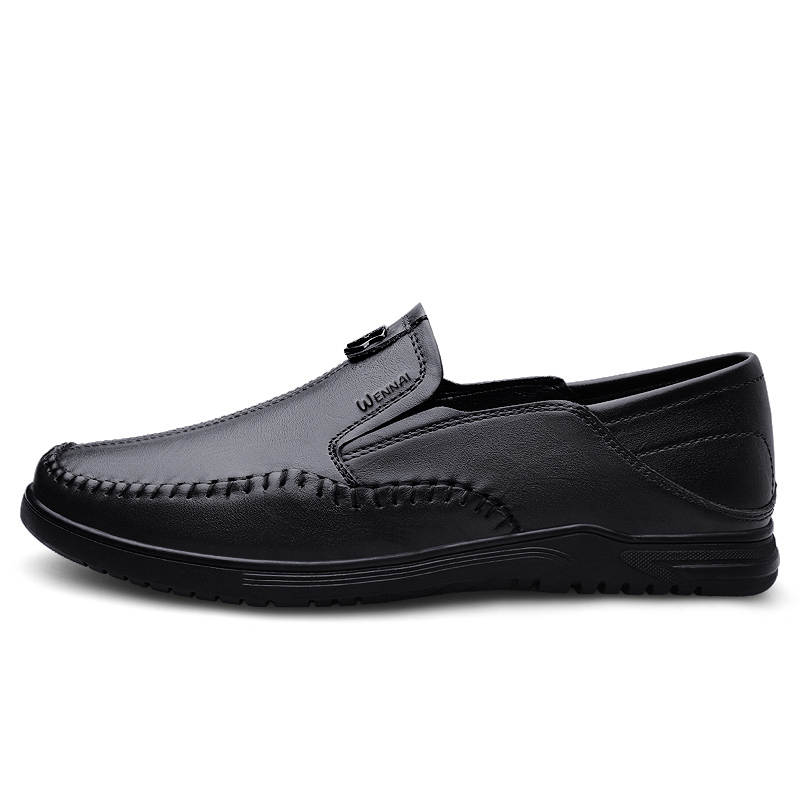 WENNAI Casual Leather Shoes Men's Low Top