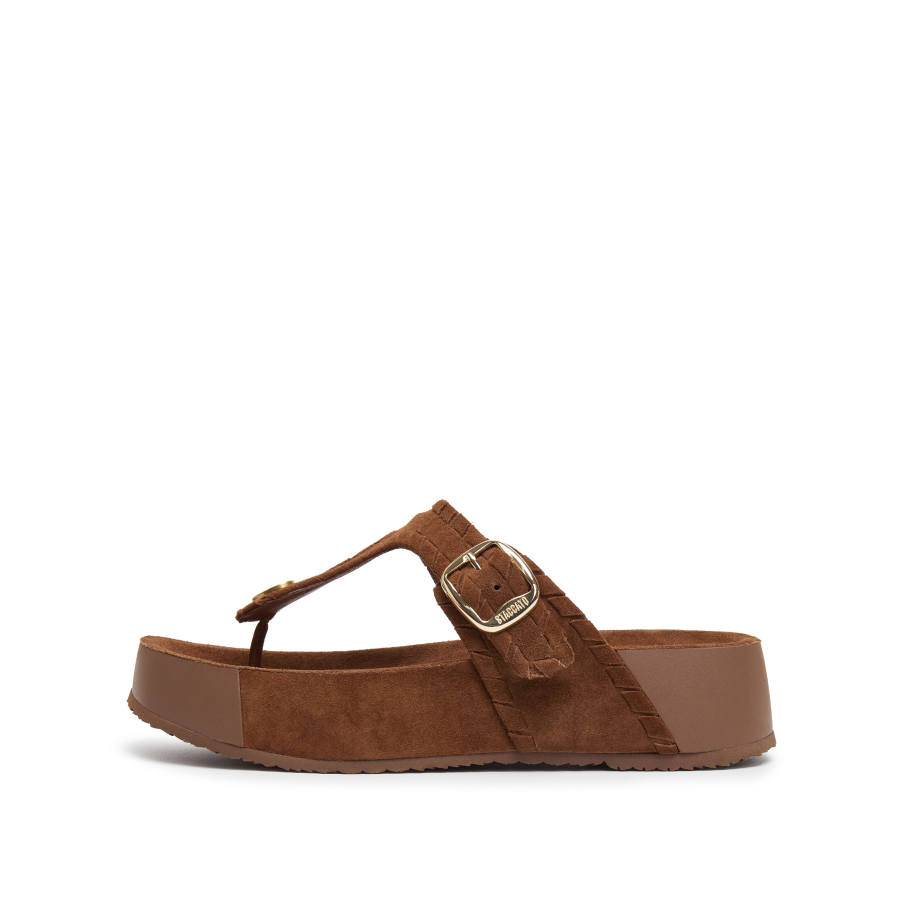 Staccato Rubber Sole Flip Flops Women's Milk Tea Apricot