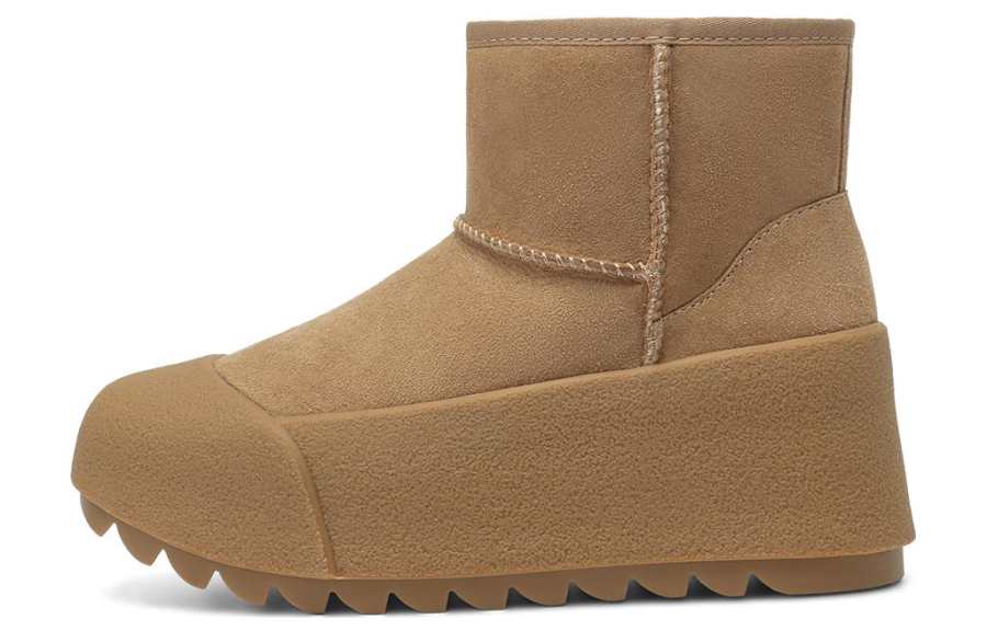 Rosa Bianca Cow Split Leather Short Snow Boots Women's