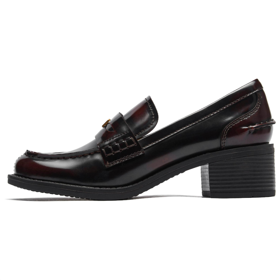 73Hours Jazz Red Tone Cow Leather Loafers 5CM Women's Burgundy